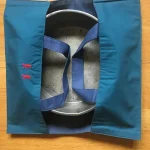 Porte-gâteaux en coton uni bleu canard brodé de 2 VACHES BEARNAISES 1 atelier-bearnais