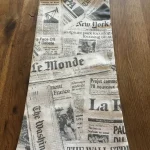 Sac à pain imprimé JOURNAUX gris chiné 1 atelier-bearnais