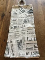 Sac à pain imprimé JOURNAUX gris chiné 1 atelier-bearnais