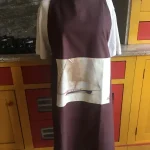 Tablier avec poche imprimée VOILIER marron 1 atelier-bearnais.jpeg