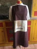 Tablier avec poche imprimée VOILIER marron 1 atelier-bearnais.jpeg
