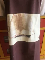 Tablier avec poche imprimée VOILIER marron 3 atelier-bearnais