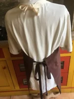 Tablier avec poche imprimée VOILIER marron 5 atelier-bearnais