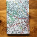 Carnet de route recouvert de la carte routière CAEN grand format 1 atelier-béarnais