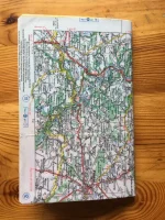 Carnet de route recouvert de la carte routière CAEN grand format 2 atelier-béarnais
