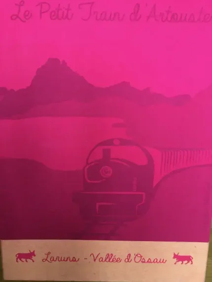 Essuie-mains en coton PETIT TRAIN D_ARTOUSTE rouge cerise 1 atelier-bearnais