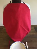 Serviette vintage à SCRATCH grande coton rouge vif 1 atelier-bearnais