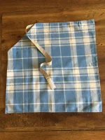 Serviette vintage à SCRATCH petite coton bleu pastel 2 atelier-bearnais