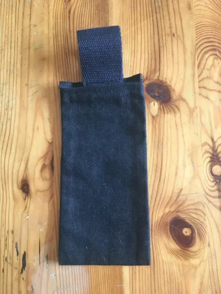 Etui de ceinture en toile de jeans noire pour lunettes OU portable 2 atelier-bearnais